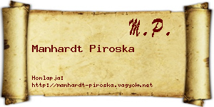 Manhardt Piroska névjegykártya